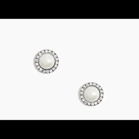J. Crew Jewelry J Crew Gold Pearl Earrings W Embellished Stones